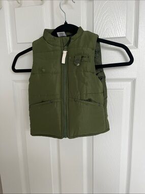 Kids Olive Green Puffer Vest - Little Lad size 24m